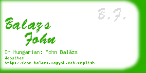 balazs fohn business card